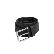 Bottega Veneta Intrecciato Leather Belt Shiny Black