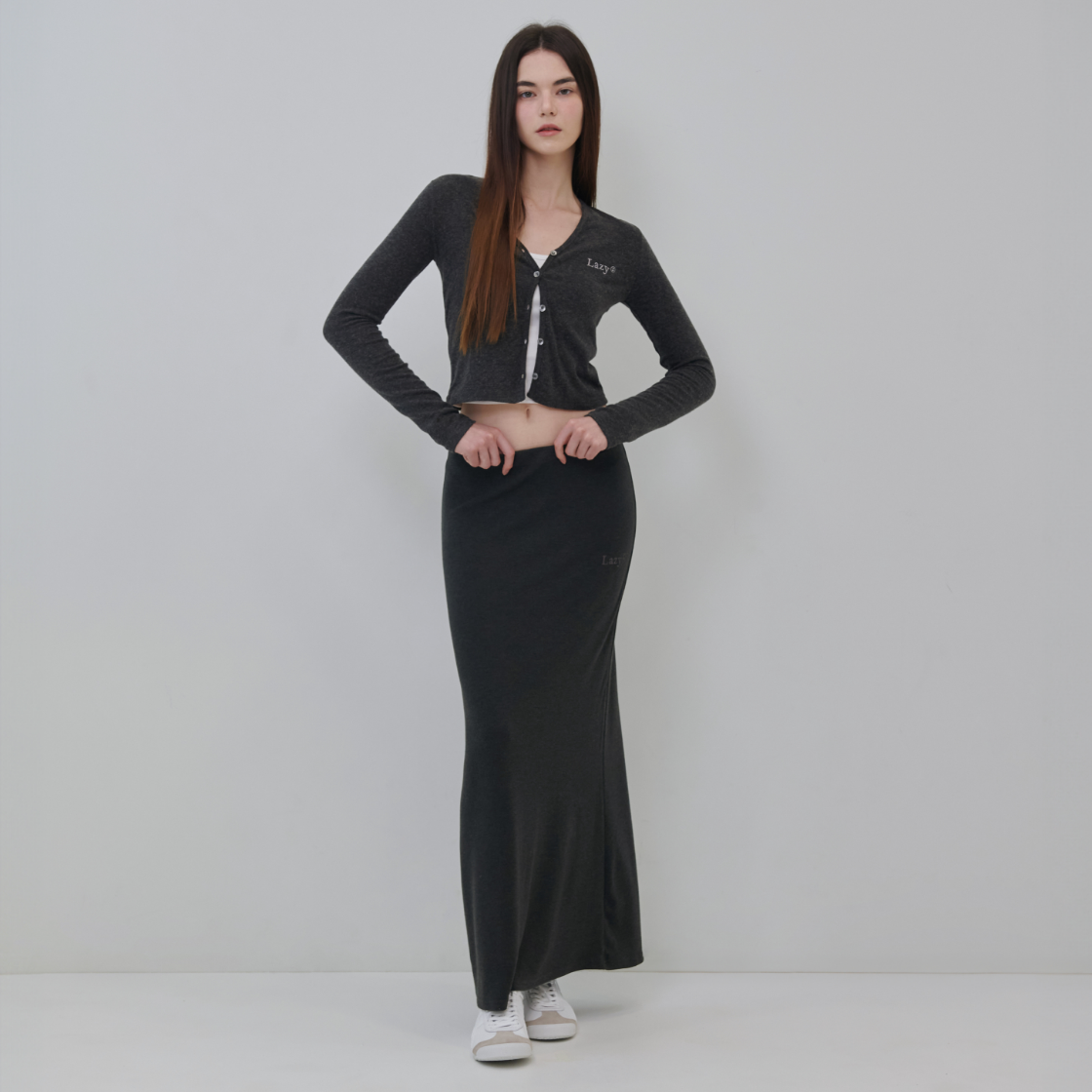 레이지지 레이지 소프트 터치 롱 스커트 차콜(Lazyz Lazy Soft Touch Long Skirt Charcoal) - 5