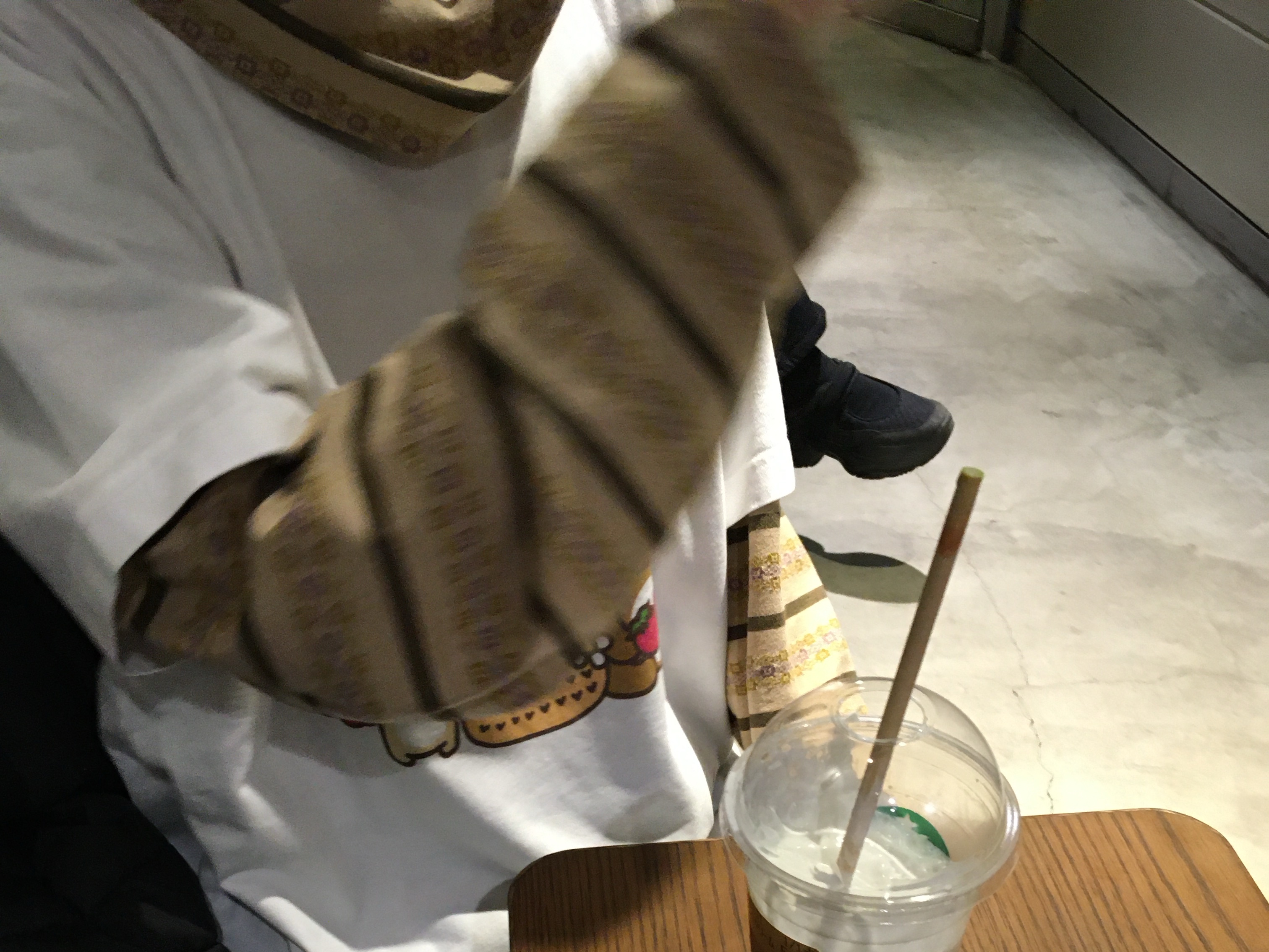 Kapital Sunrise Jacquard Striped Jersey Baggy High Neck Long Sleeve Beige Khaki 착용 스타일 - 2