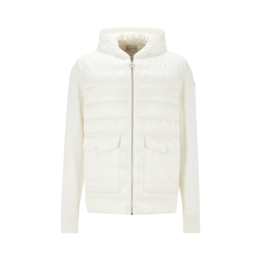 Moncler Padded Hooded Cardigan Silk White - 22SS