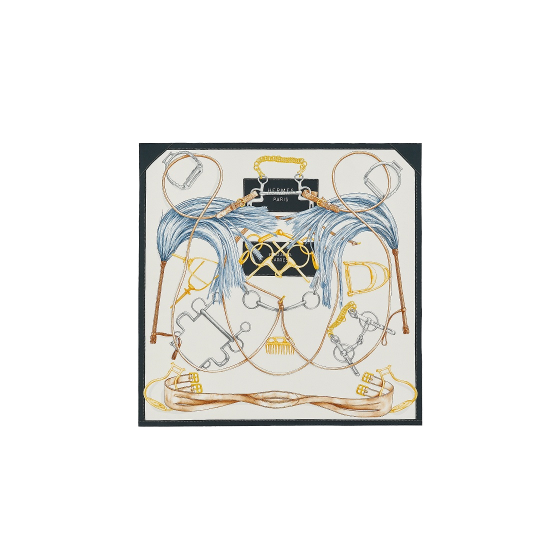 (W) 에르메스 프로젝트 까레 오 크레용 스카프 90 블루 마린 블랑 인디고 | Hermes | KREAM (W) Hermes Projets Carres au Crayon... 