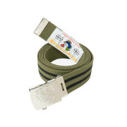 Human Made Striped Web Belt Olive Drab