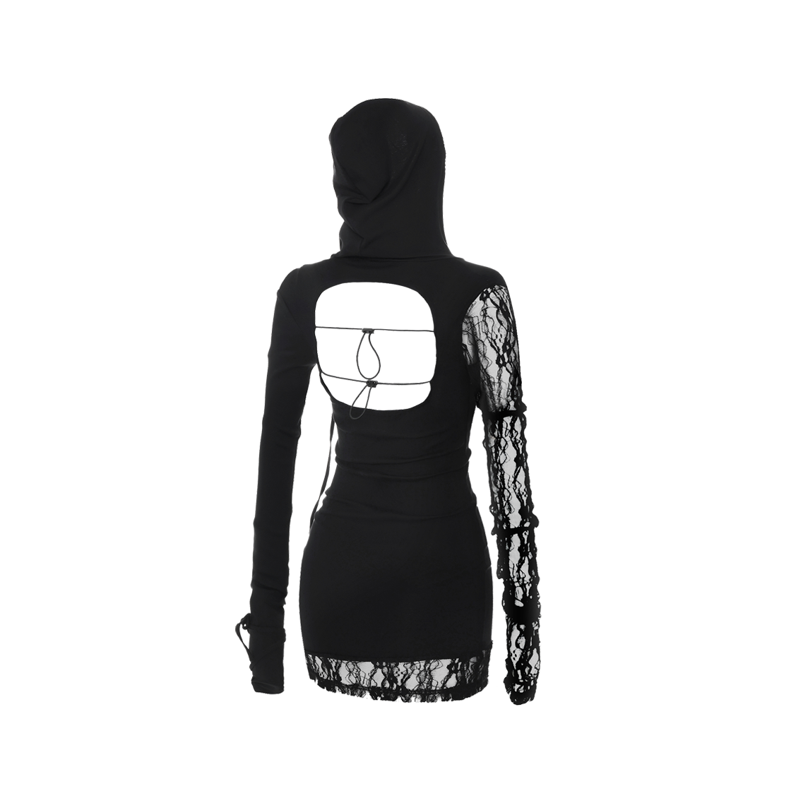 BN24FWOP04 BNFROM From Lace Hood Ops Black