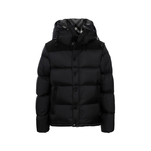 Burberry Detachable Sleeve Hood Puffer Jacket Black