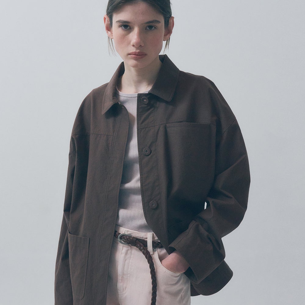 BS5SJK760BR Bensimon Cotton Single Half Jacket Brown - #3