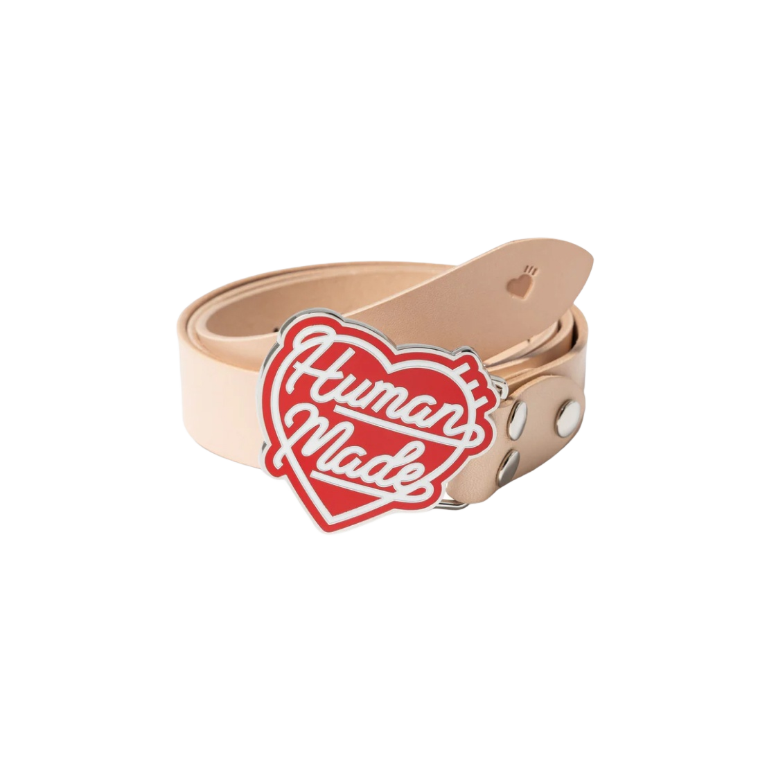휴먼 메이드 하트 레더 벨트 베이지 | Human Made | KREAM