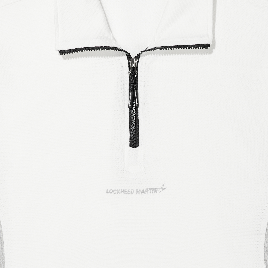 록히드마틴 숏 슬리브 하프 집업 티 오프화이트(LOCKHEED MARTIN Shorts Sleeve Half Zip-Up Tee Off White) - 3