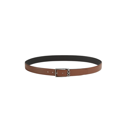 Ferragamo Reversible Adjustable Gancini Belt Radica Black