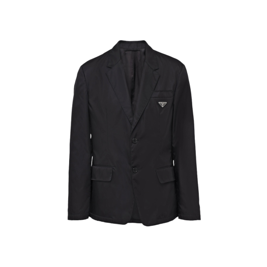 Prada Re-Nylon Single Breasted Jacket Black