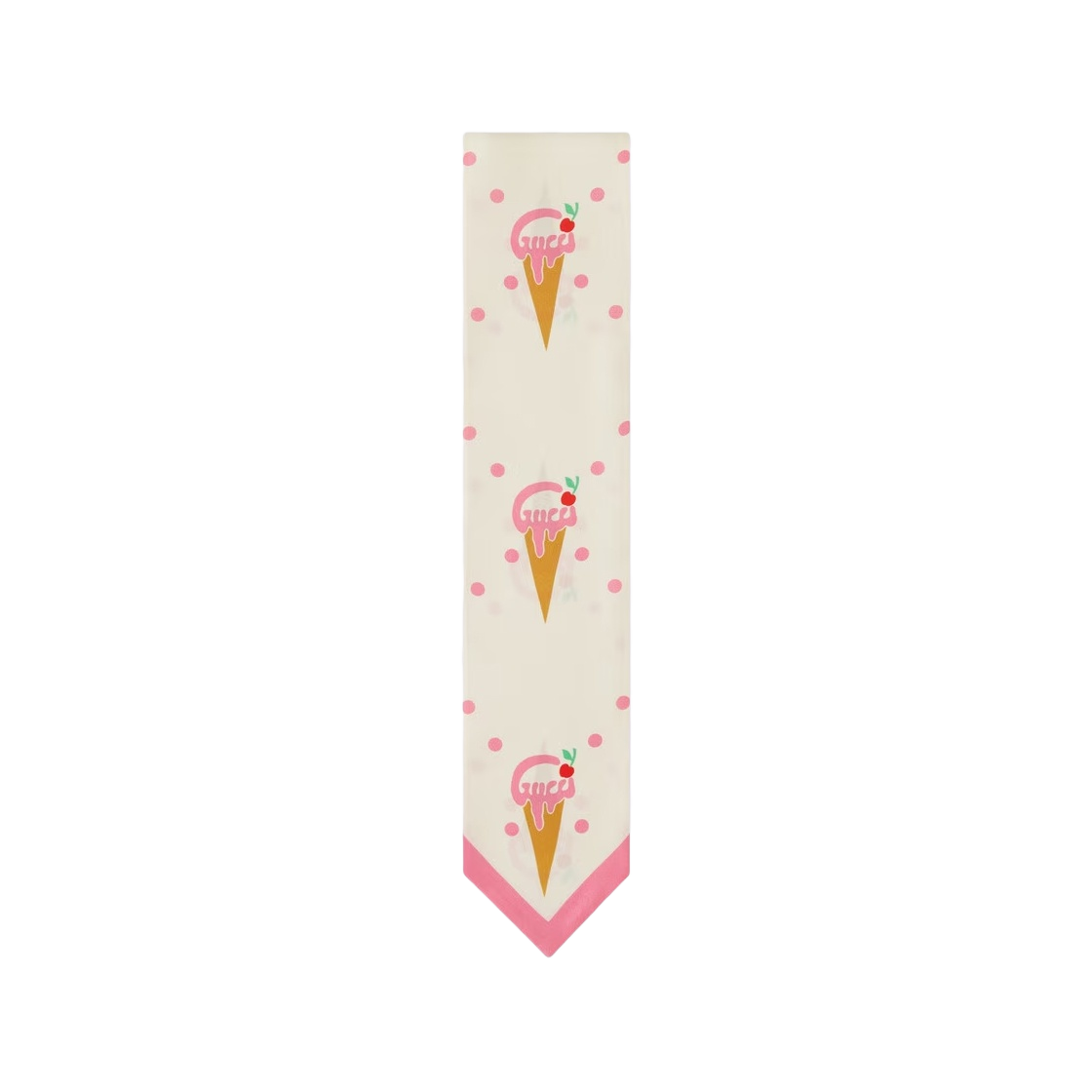 (W) 구찌 아이스크림 프린트 넥 보우 아이보리 핑크 | Gucci | KREAM (W) Gucci Ice Cream Print Neck Bow Ivory Pink