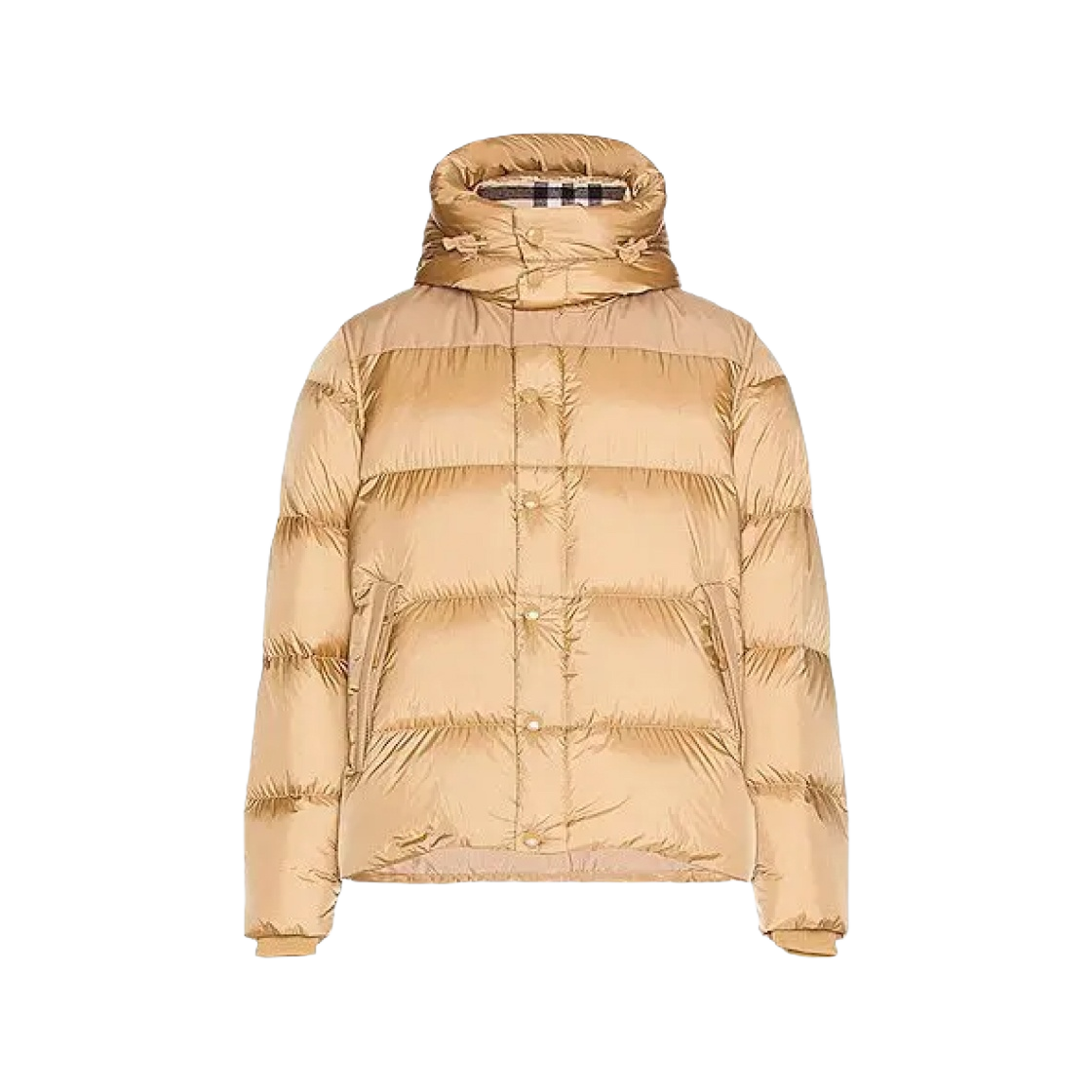 8045182 Burberry Detachable Sleeve Hood Puffer Jacket Beige - 대표 이미지 #1