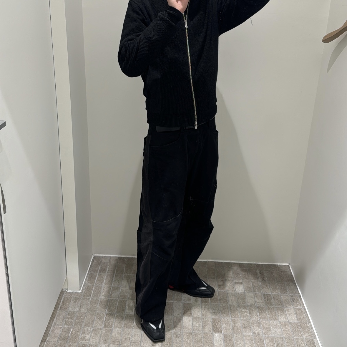 Nike x Martine Rose Shox MR4 Black, Xlim Ep.6 04 Trousers Black 착용 스타일