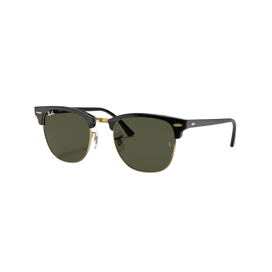RB3016F-W0365 Ray-Ban Clubmaster Classic Gloss Black Frame Green Classic Lenses Low Bridge Fit - #2