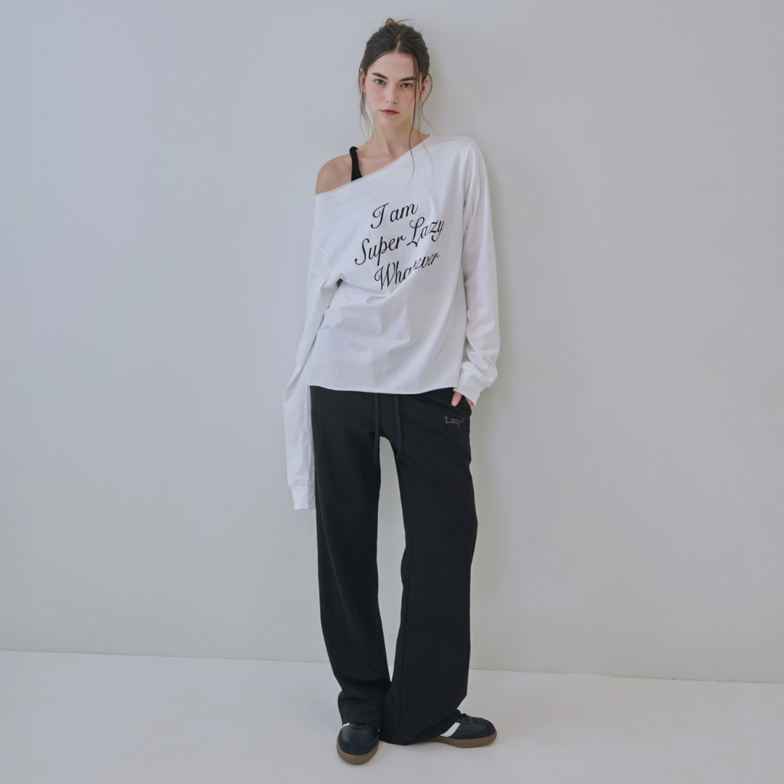 레이지지 코지 레이지 와이드 스웻팬츠 블랙(Lazyz Cozy Lazy Wide Sweatpants Black) - 4