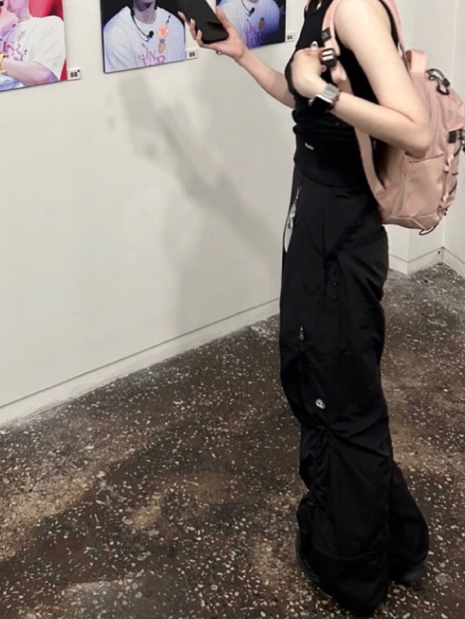 (W) Coyseio Lace String Pants Black, The North Face Borealis Mini Backpack Light Pink 착용 스타일 - 1