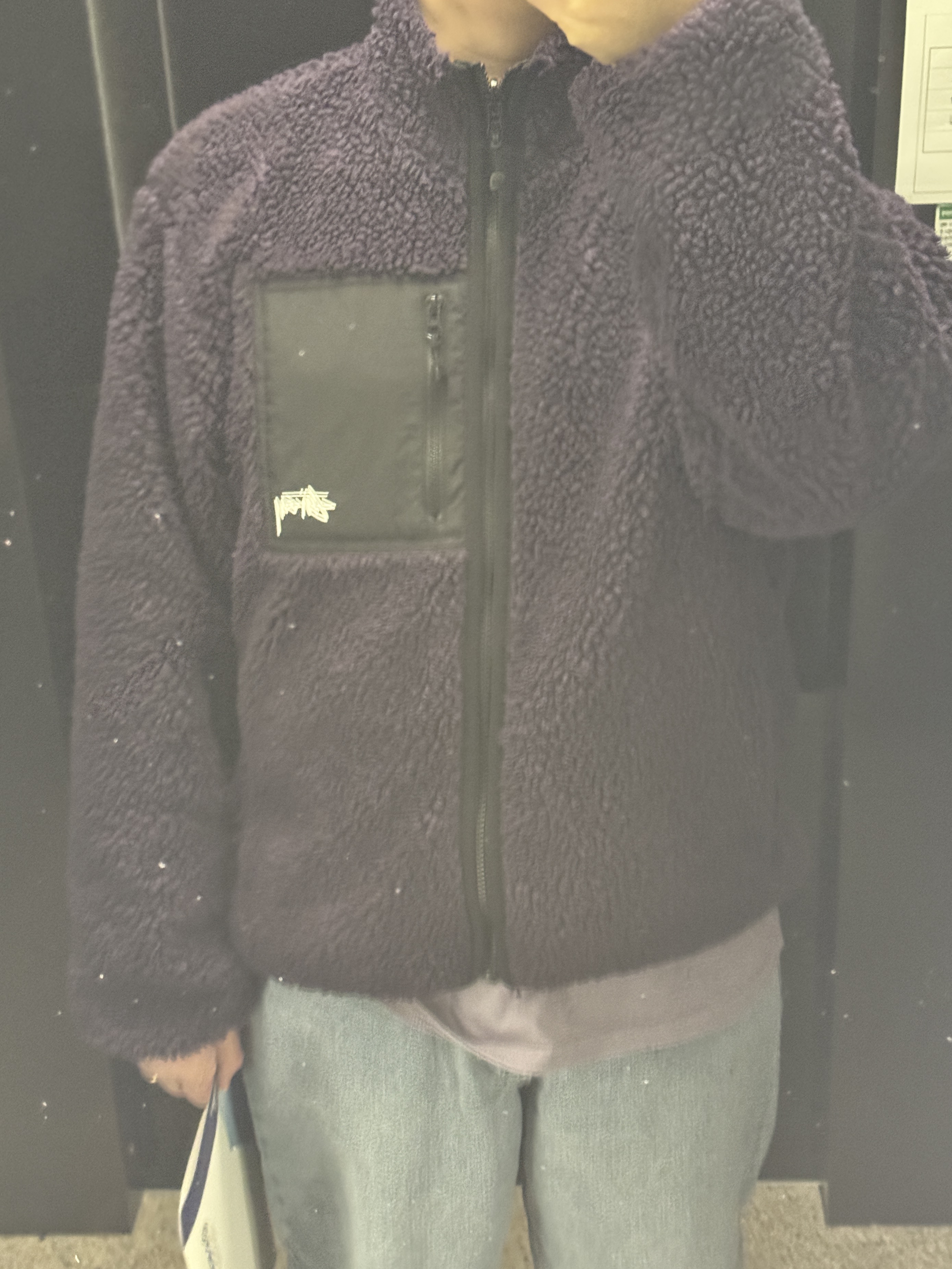 Stussy Sherpa Reversible Jacket Purple, Supreme Futura Box Logo T-Shirt Dusty Purple - 24SS 착용 스타일