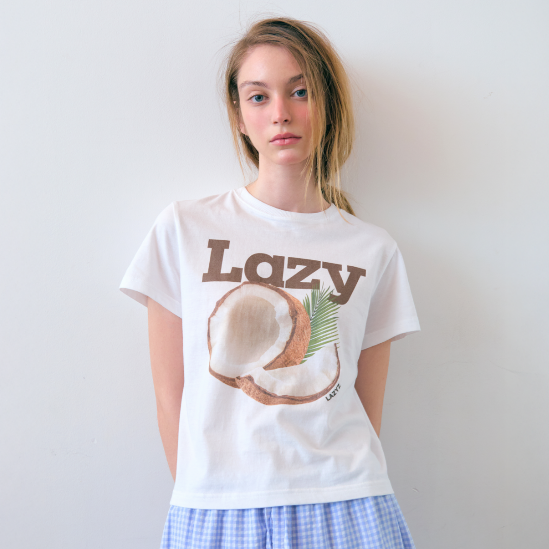 레이지지 레이지 코코넛 크롭티셔츠 화이트(Lazyz Lazy Coconut Crop T-Shirt White) - 2