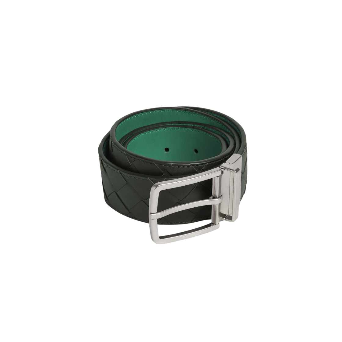 보테가 베네타 인트레치아토 리버시블 벨트 다크 그린 머메이드(Bottega Veneta Intrecciato Reversible Belt Dark Green Mermaid) - 1