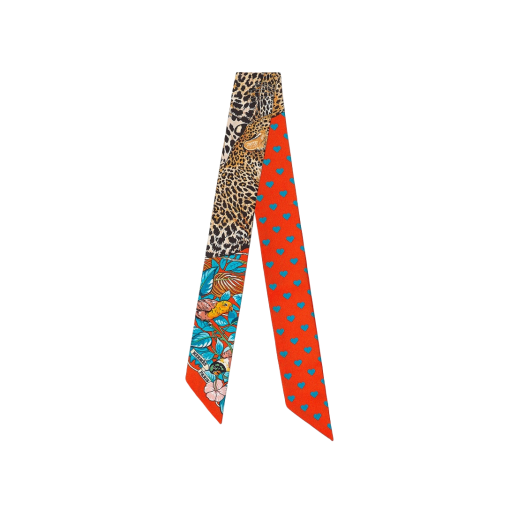(W) Hermes Jungle Love Love Twilly Orange Bleu Brun