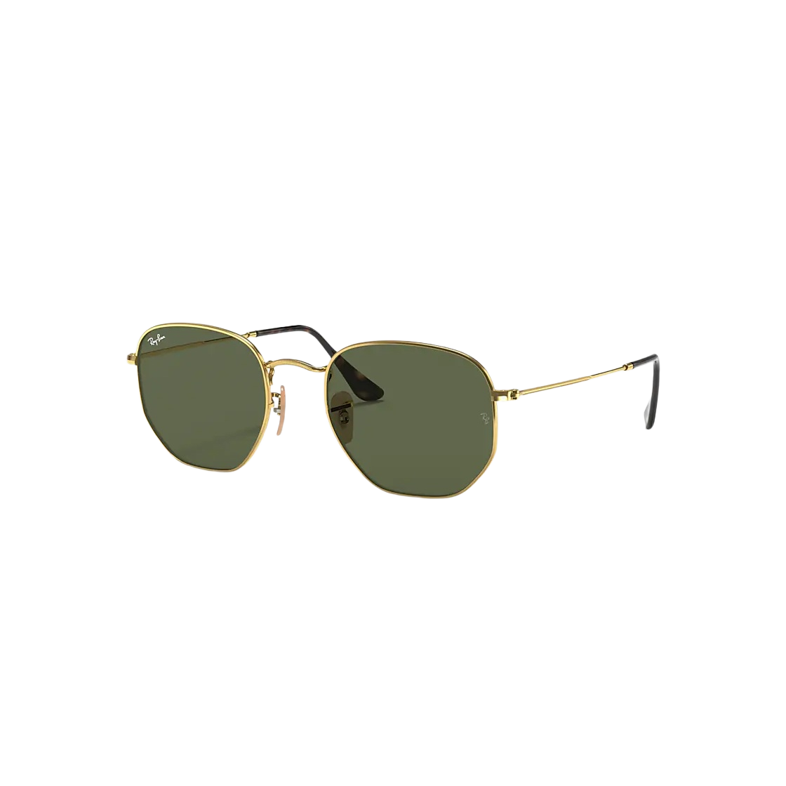 RB3548N-001 Ray-Ban Hexagonal Polished Gold Frame Green Classic G-15 Flat Lenses - #2