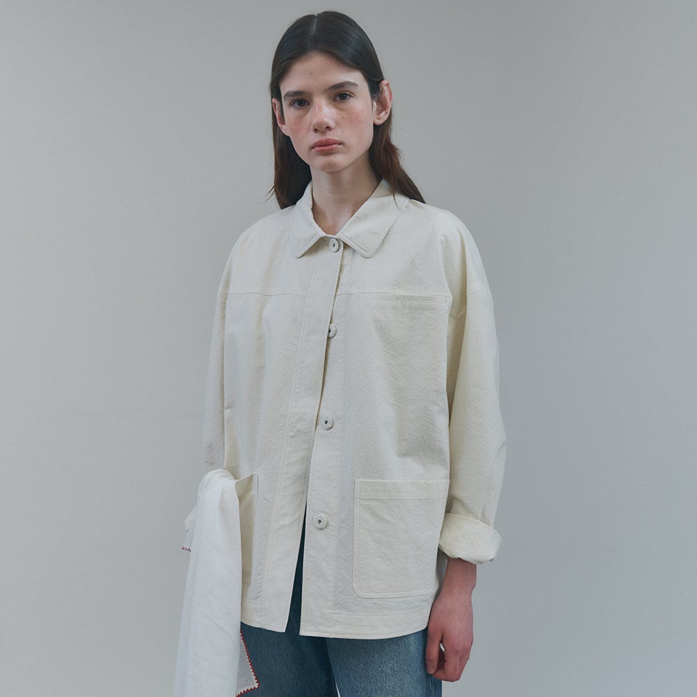 BS5SJK760EC Bensimon Cotton Single Half Jacket Ecru - #2