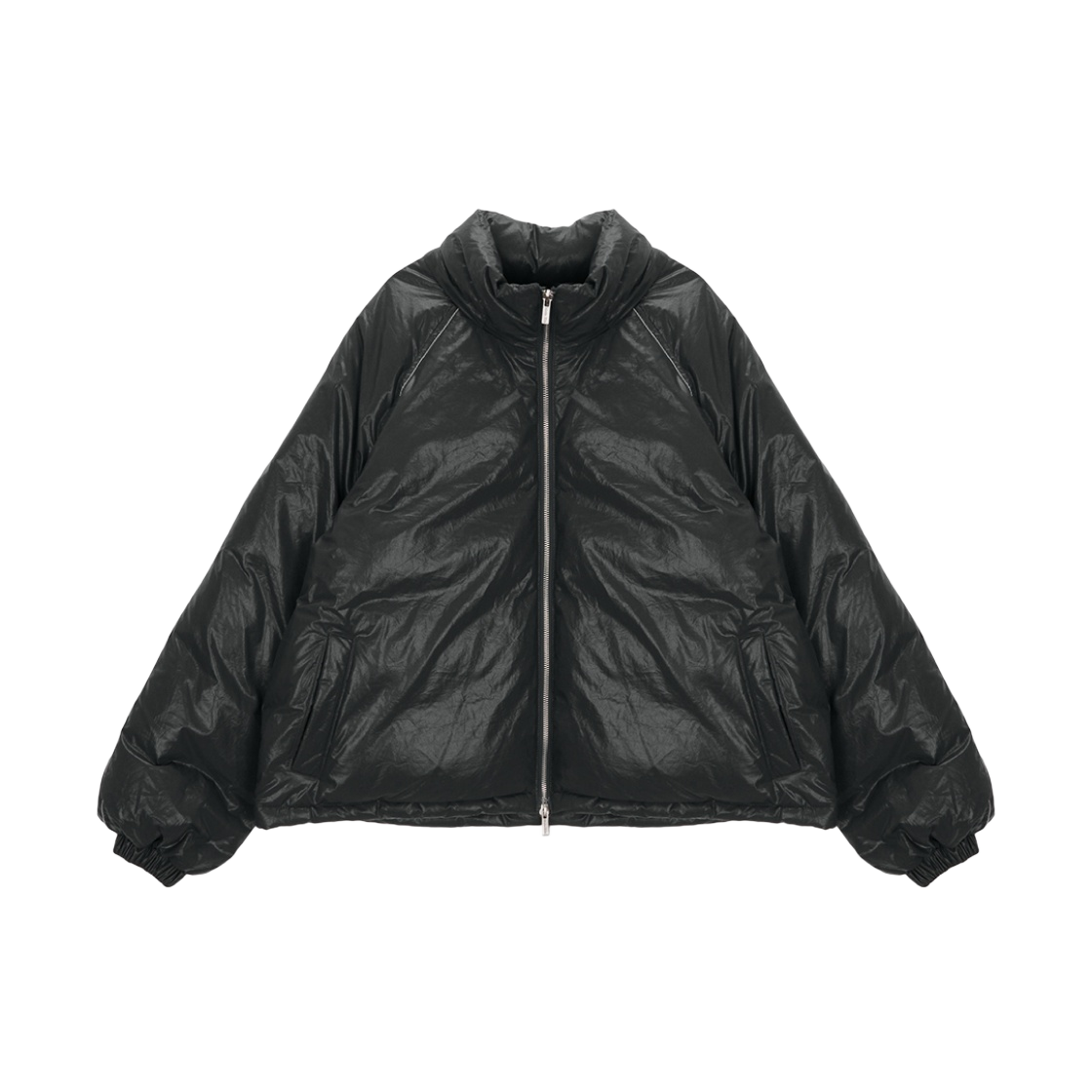 【MATIN KIM】MATIN LOGO COATING DOWN JUMPER IN CHARCOAL W) 마뗑킴 마뗑 로고 코팅 다운 점퍼 차콜 | Matin Kim | KREAM