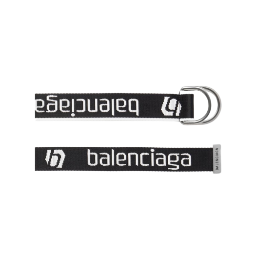 Balenciaga D Ring Belt Black White
