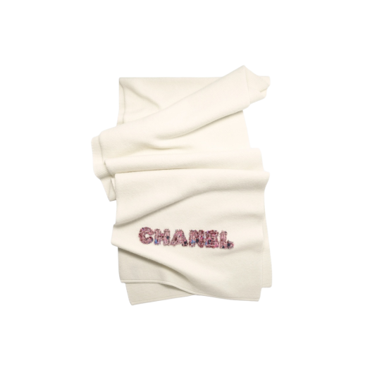 (W) Chanel Scarf Cashmere & Ivory