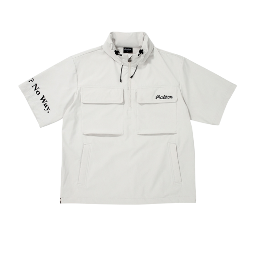 Malbon Golf Malbon Short Seeved Anorak Jacket Light Grey