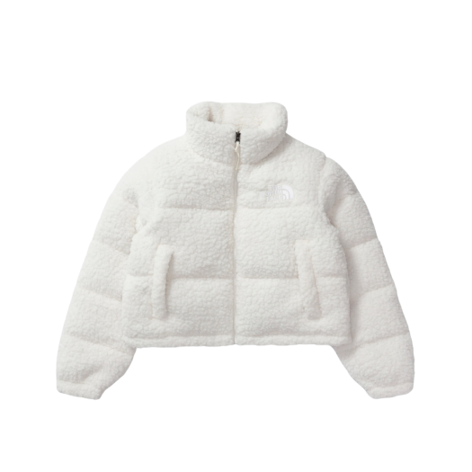 (W) The North Face High Pile Nuptse Jacket Gardenia White