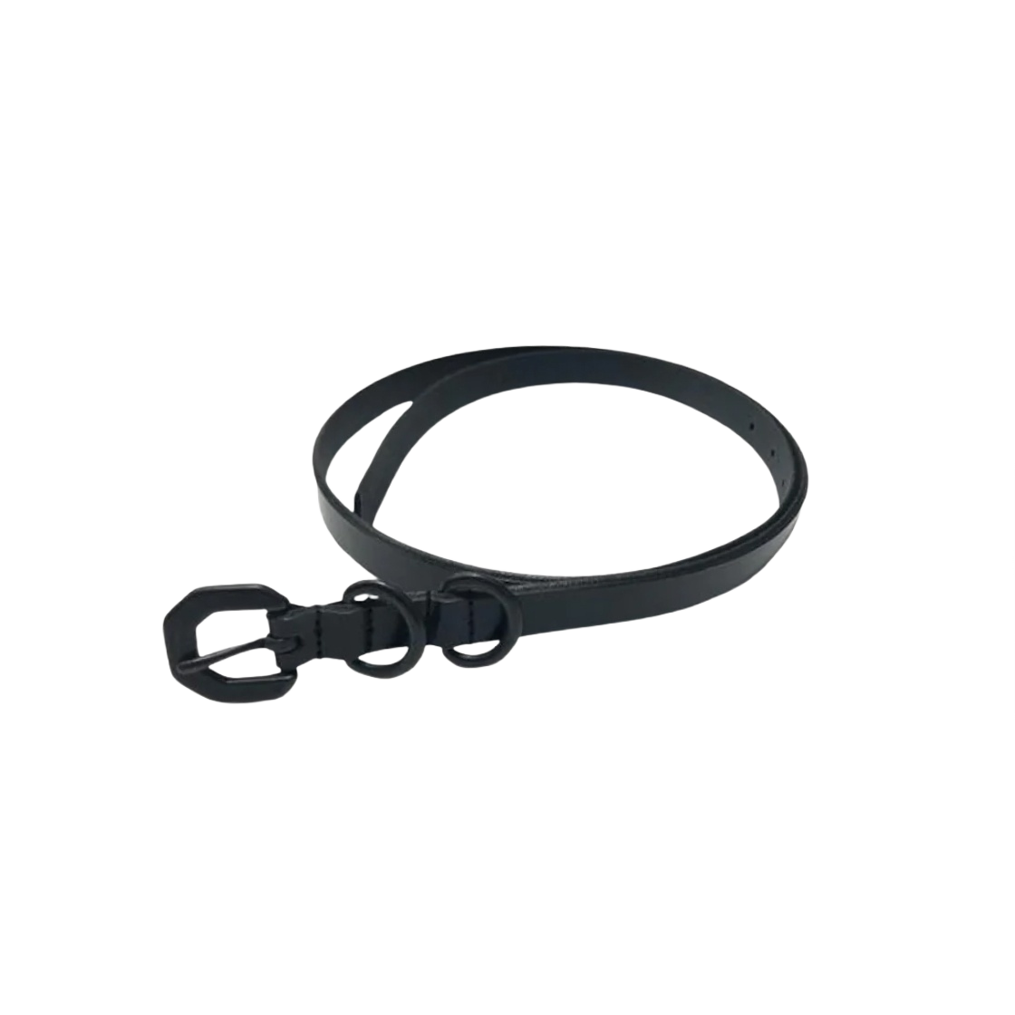 ANC-GD04 Ancellm Narrow Leather Belt Black