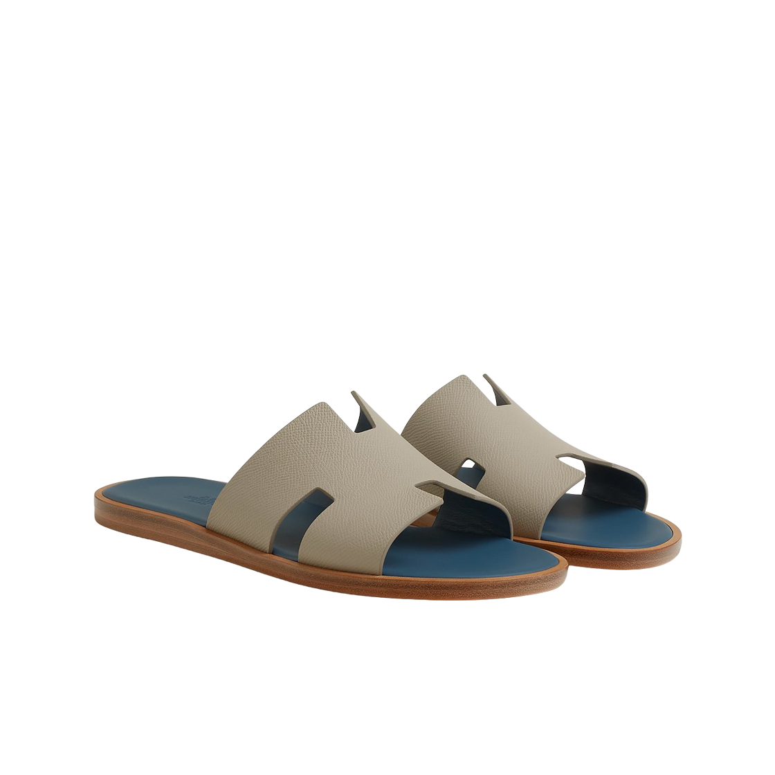에르메스 이즈미르 샌들 앱송 & 베쥬 에스키스 블루 뜌르깽(Hermes Izmir Sandal Epsom & Beige Esquisse Bleu Turquin) - 2