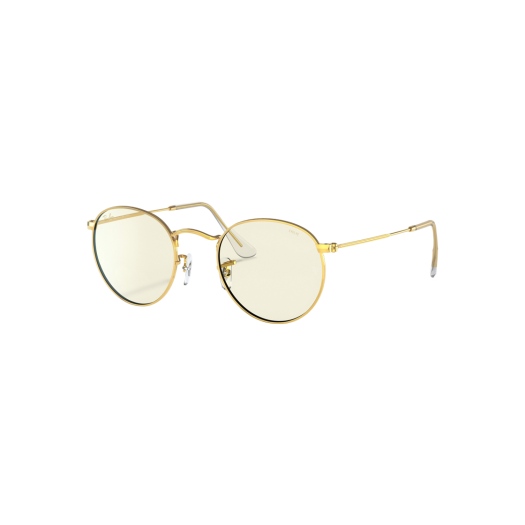 Ray-Ban Blue Light Polished Gold Frame Grey Mirror Lenses