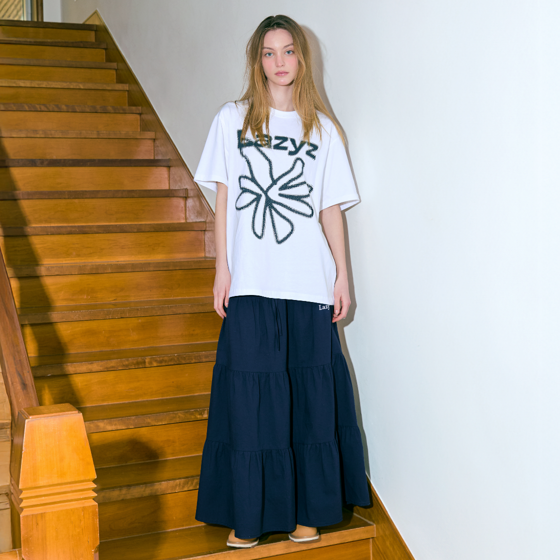 레이지지 캉캉스커트 네이비(Lazyz Lazy Cancan Shirring Skirt Navy) - 3