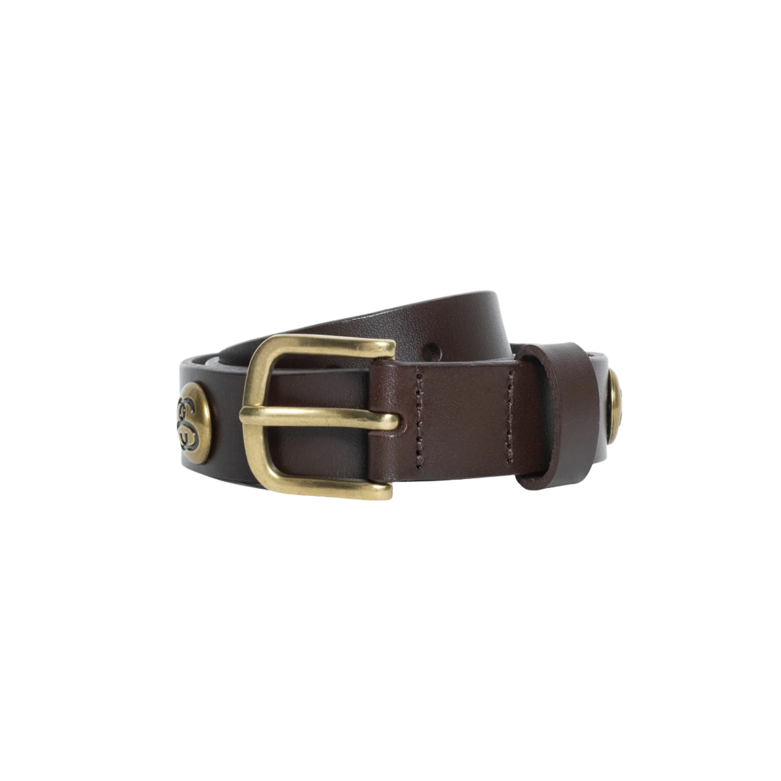 小物 Stussy SS-Link Studded Belt Brown L-XL Ss-Link Studded Belt in distressed brown - Stüssy – Stussy AU