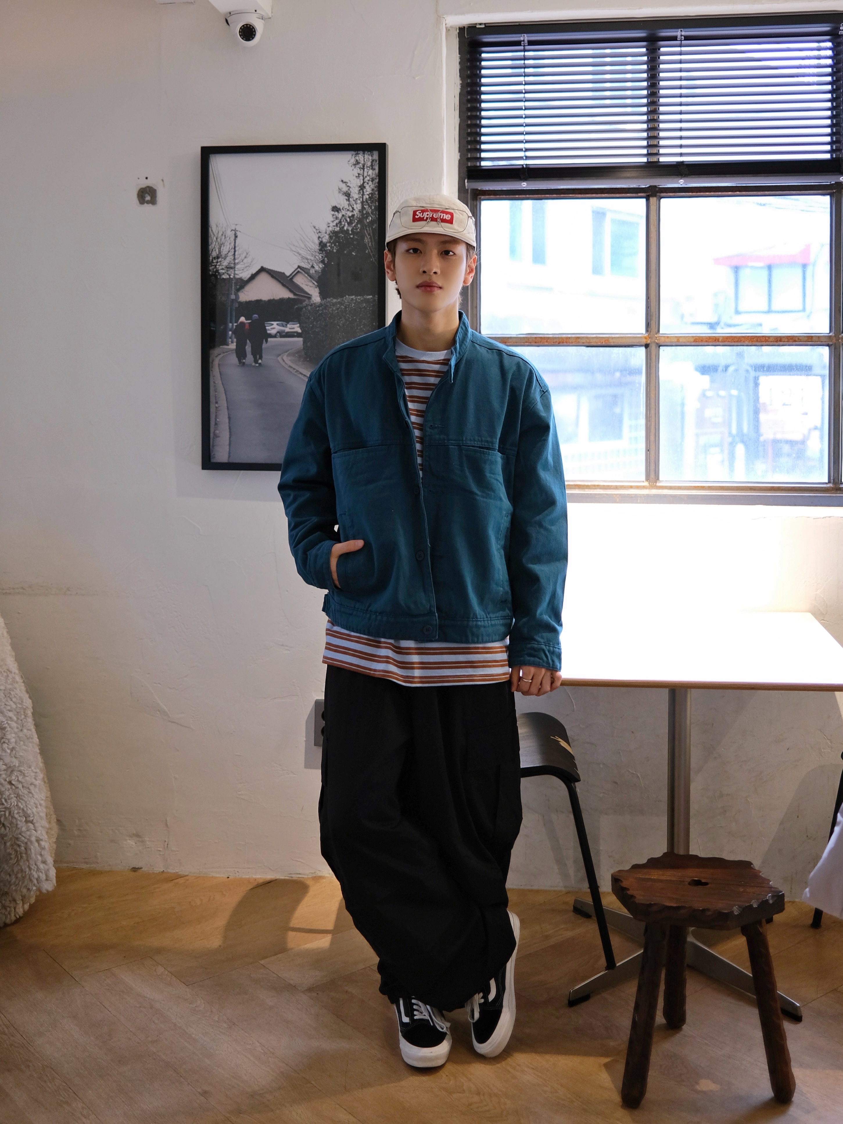 Vans Vault OG Old Skool LX Black, Supreme Washed Chino Twill Camp Cap Natural - 24SS 착용 스타일 - 2
