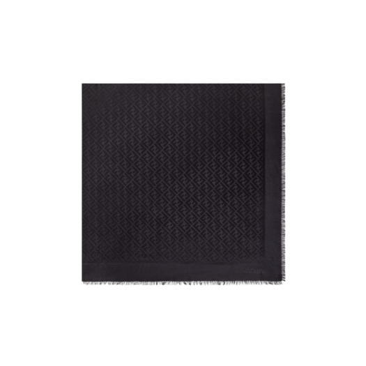 (W) Fendi FF Organic Silk Shawl Black
