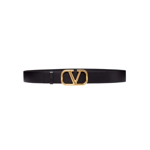 Valentino Vlogo Signature Calfskin Belt 40mm Black