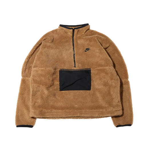 Nike Club Fleece+ Half Zip Anorak Dark Driftwood Black - Asia