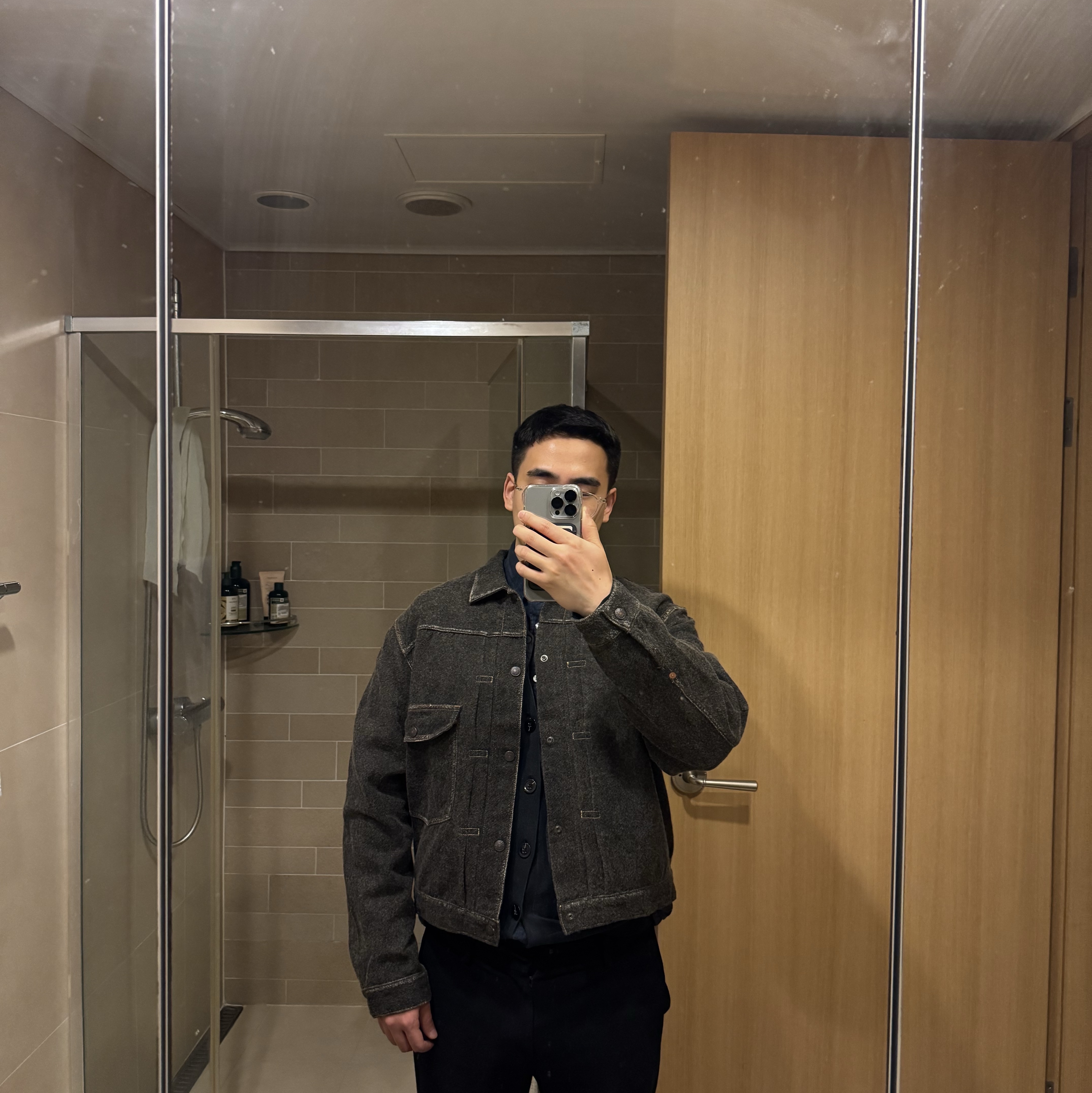 Kapital Twill Aged Wool 1st Jacket Faded Charcoal 착용 스타일
