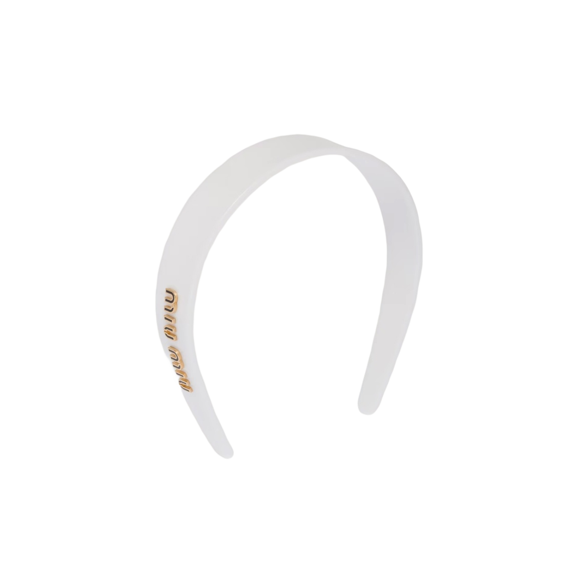 (W) 미우 미우 플렉시글라스 헤드밴드 화이트 블랙((W) Miu Miu Plexiglas Headband White Black) - 1