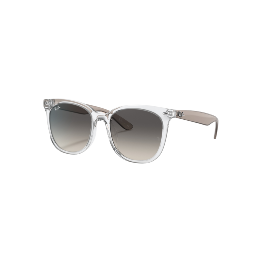 Ray-Ban 4379D Polished Transparent Frame Grey Gradient Lenses Low Bridge Fit