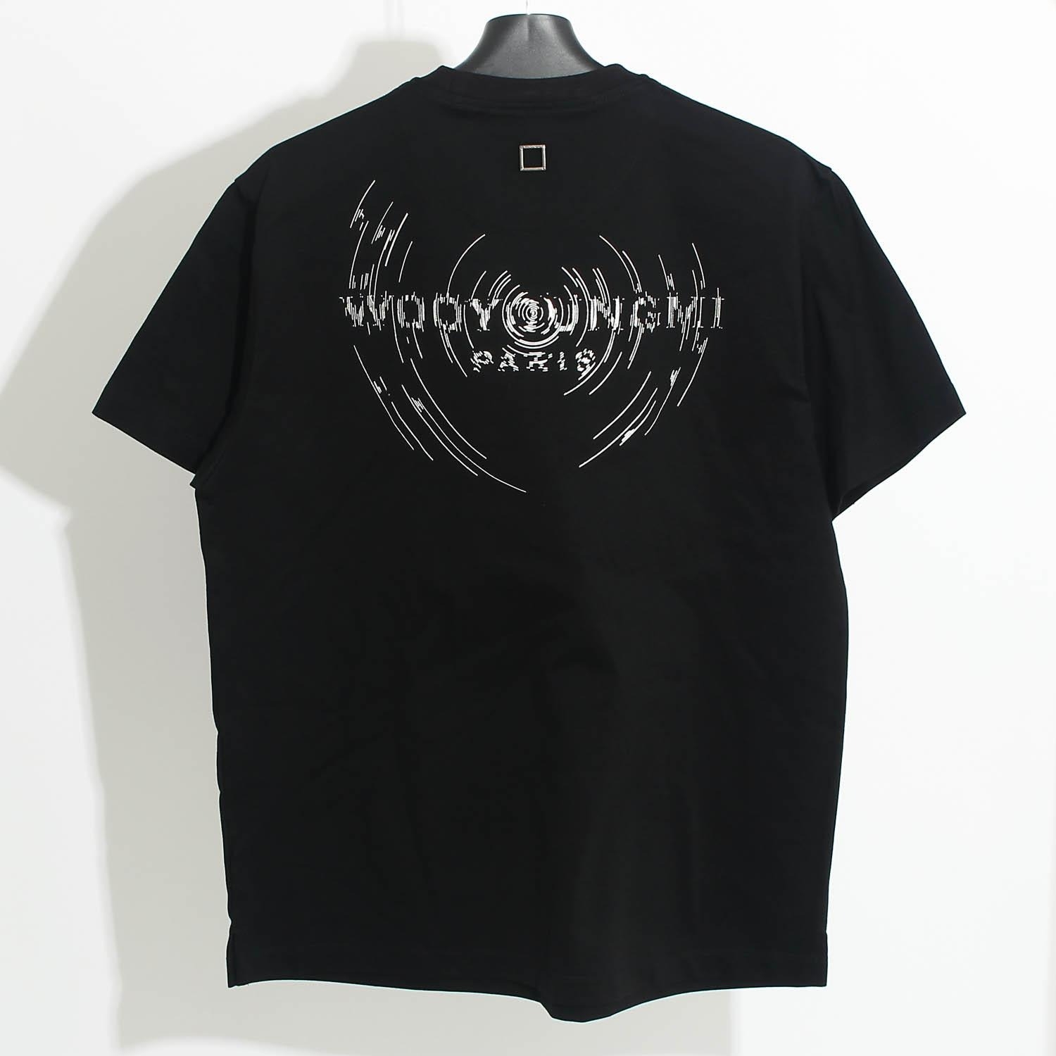 Wooyoungmi Wave Graphic Back Logo T-Shirt Black - 24FW 착용 스타일