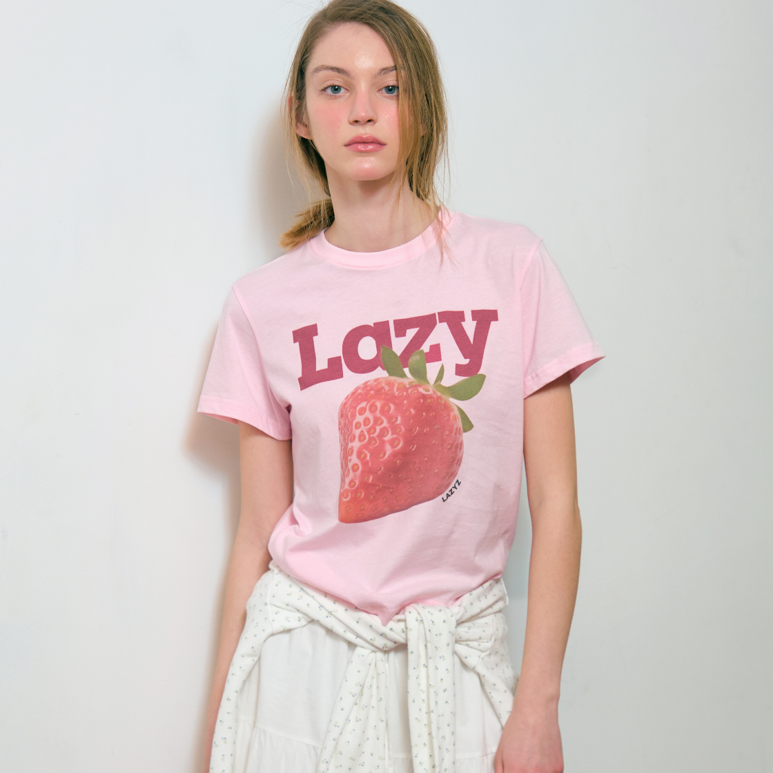 레이지지 레이지 스트로베리 크롭티셔츠 핑크(Lazyz Lazy Strawberry Crop T-Shirt Pink) - 3