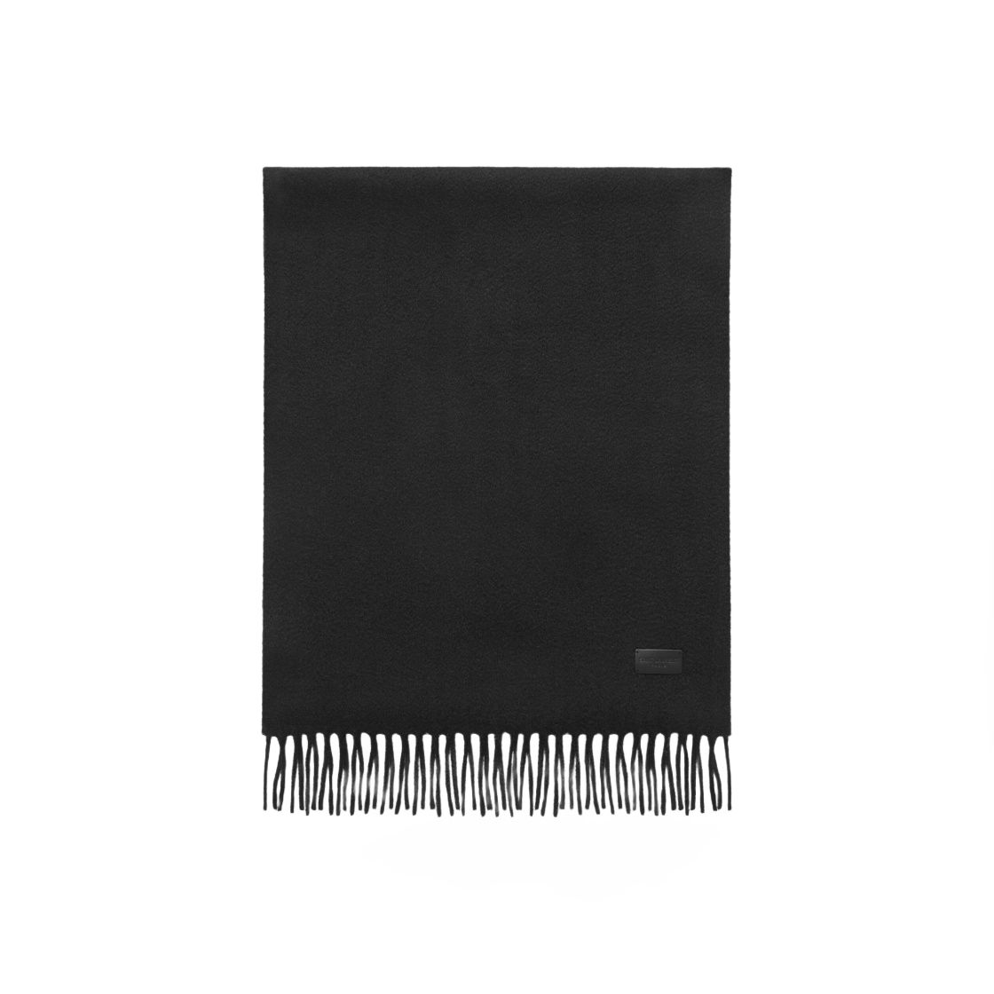 생로랑 니트 프린지 스카프 블랙 캐시미어 블랙(Saint Laurent Knit Fringed Scarf in Black Cashmere Black) - 1