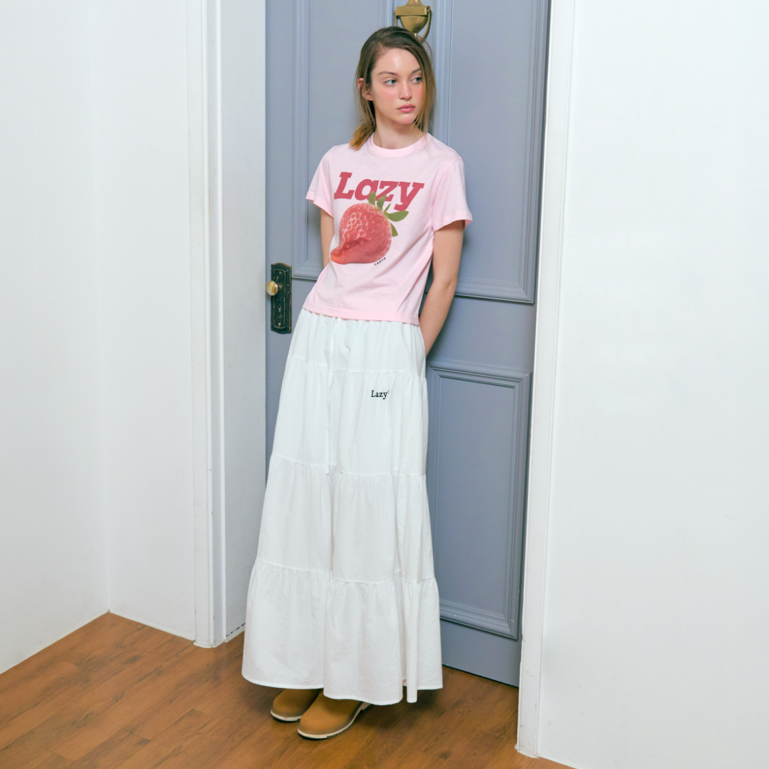 레이지지 레이지 스트로베리 크롭티셔츠 핑크(Lazyz Lazy Strawberry Crop T-Shirt Pink) - 4