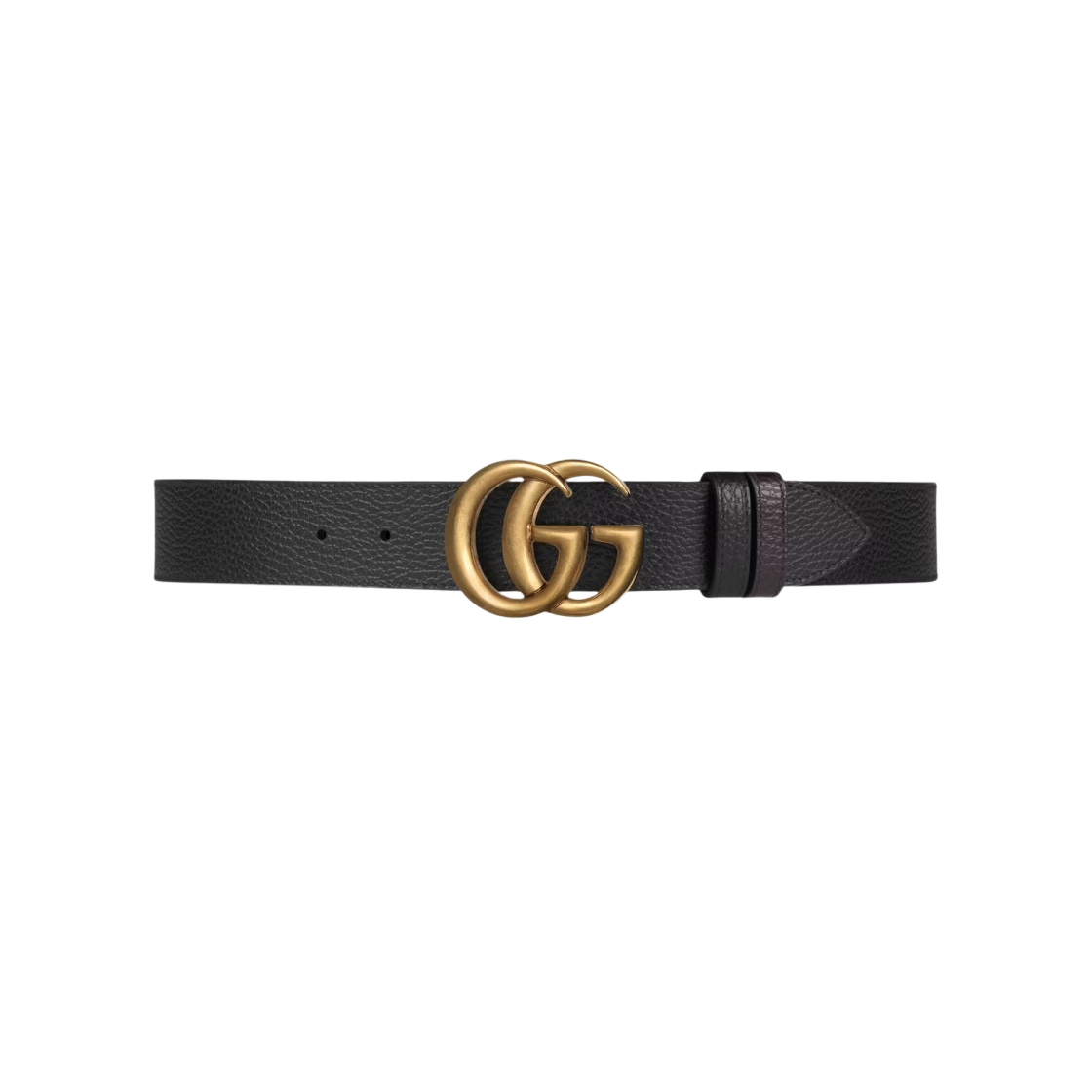 627055-CAO2T-1062 Gucci Reversible Leather Belt with Double G Buckle Black Brown - 대표 이미지 #1