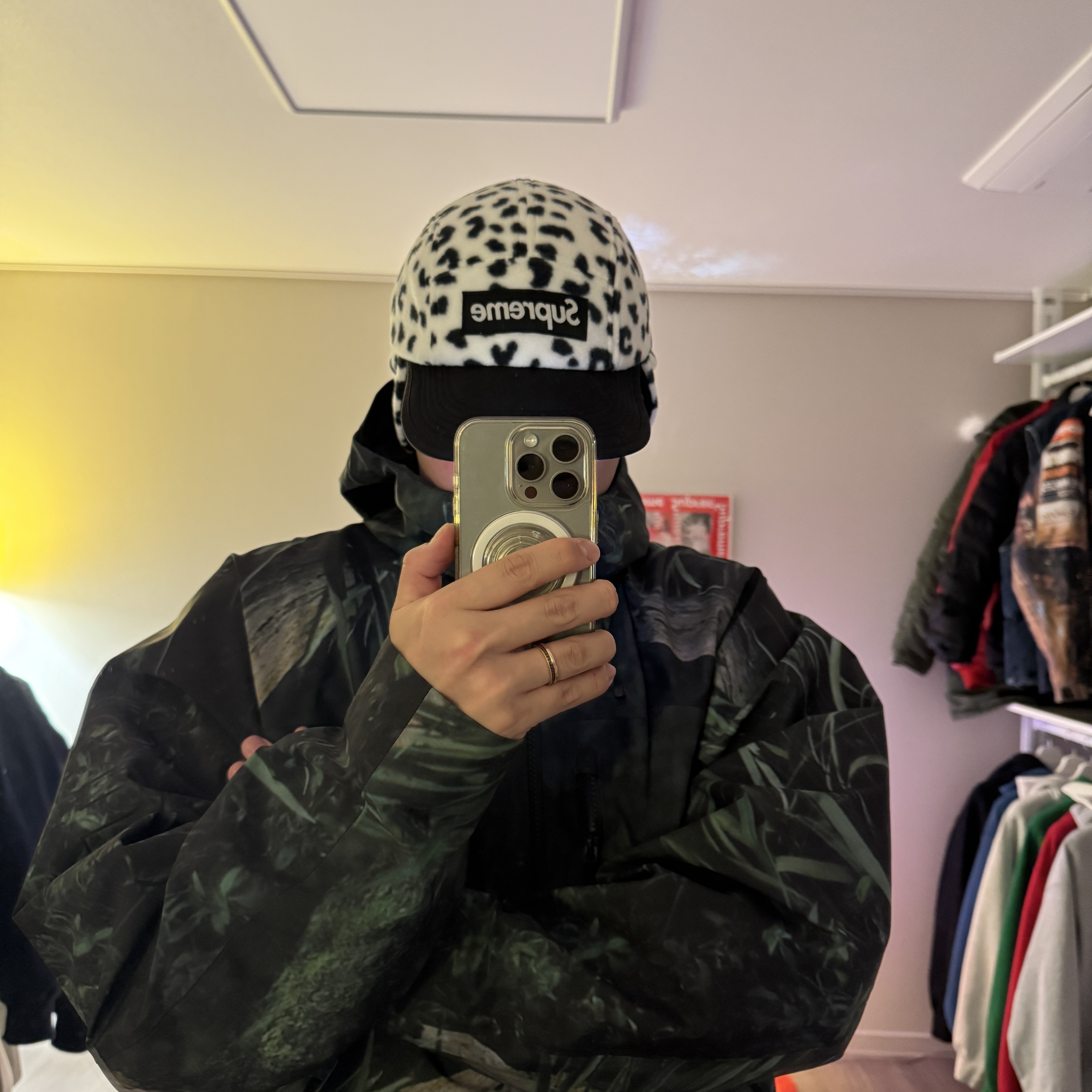 Supreme Polartec Earflap Camp Cap Leopard - 24FW 착용 스타일