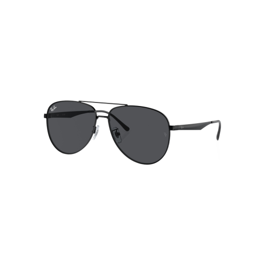 Ray-Ban RB3712D Polished Black Frame Dark Grey Classic Lenses Low Bridge Fit