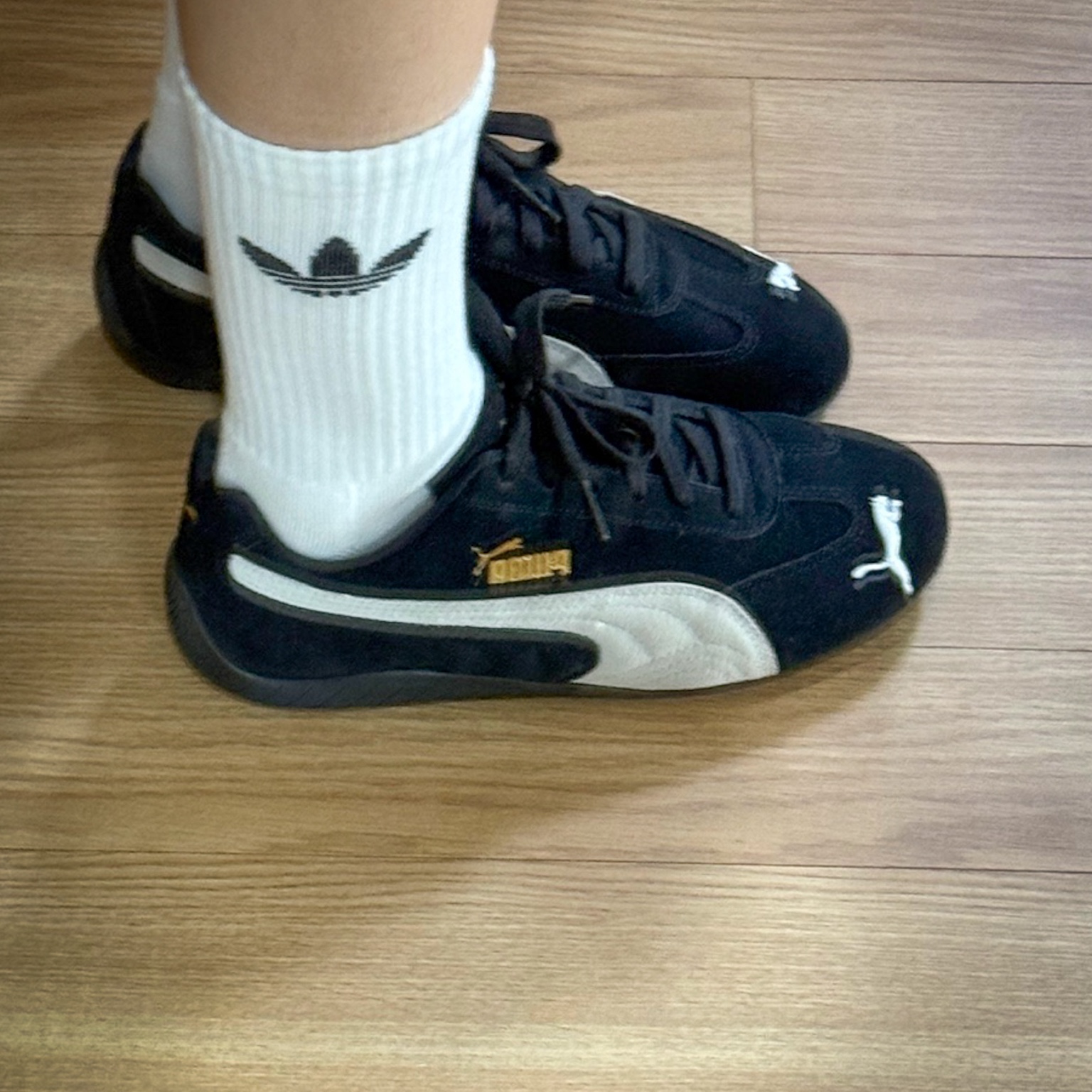 Puma Speedcat OG Black White 착용 스타일 - 2